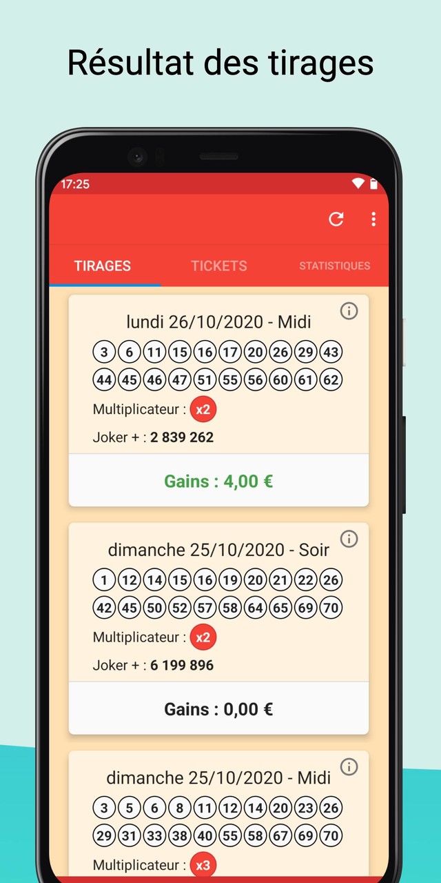 Results for french Keno screenshot image 1_Popularmodapk.com