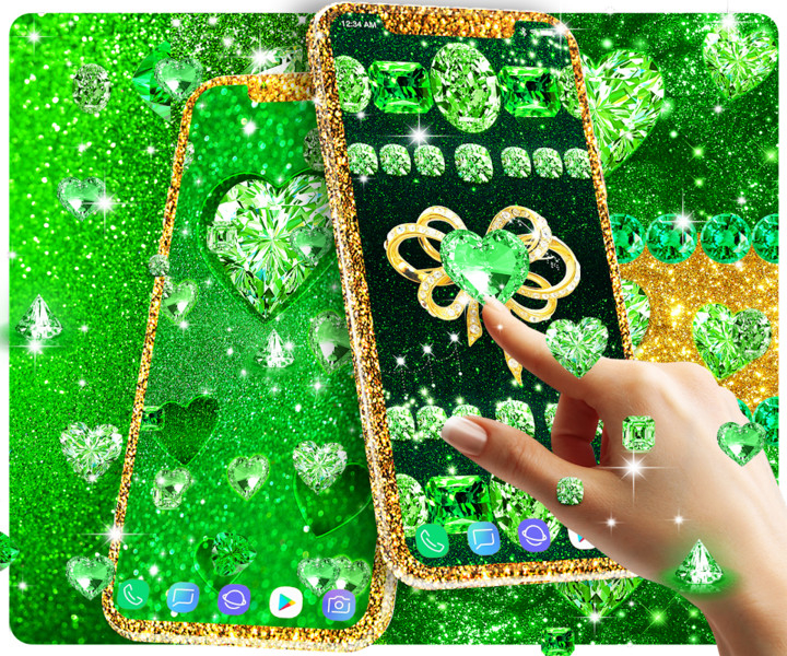 Green diamond shiny wallpapers screenshot image 6_Popularmodapk.com