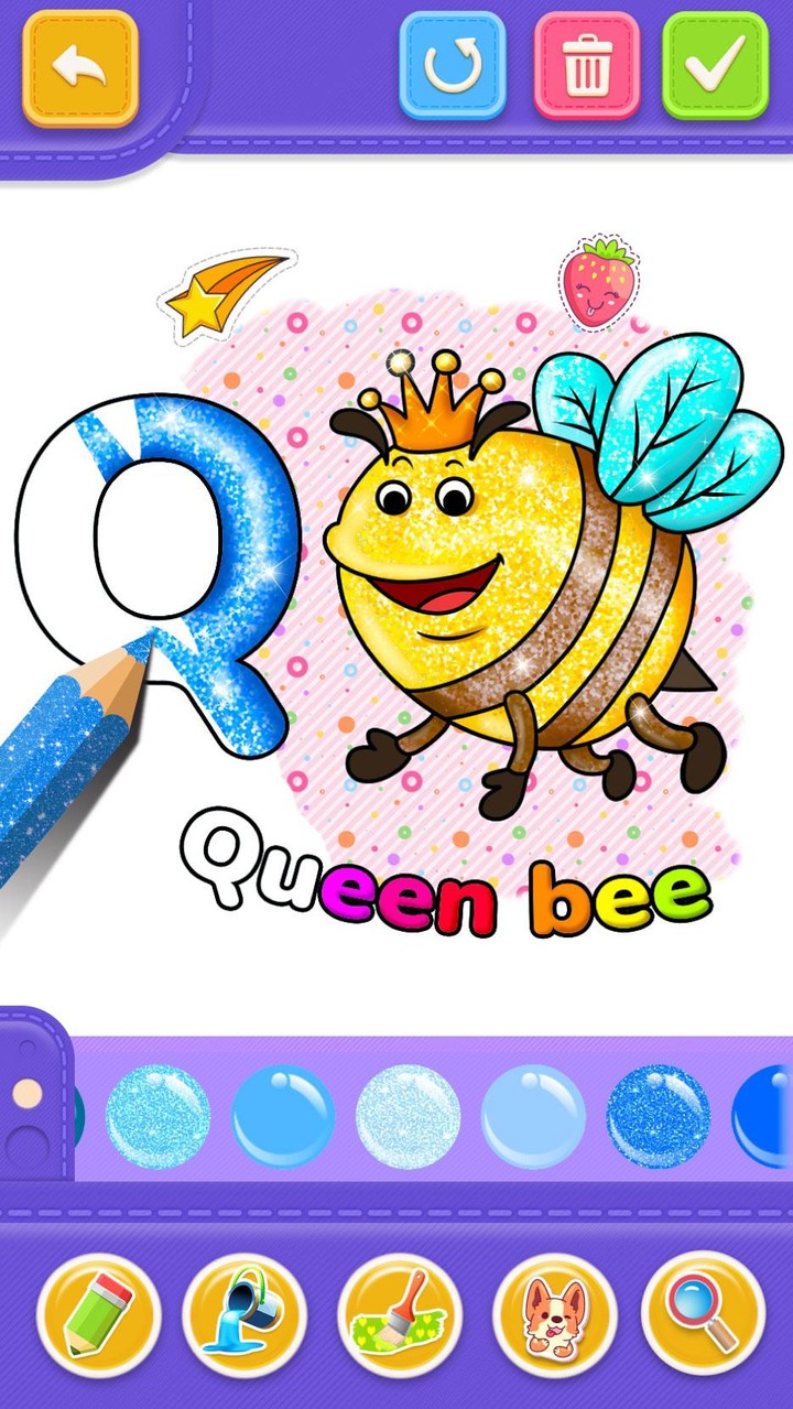Glitter Number and letters coloring Book for kids screenshot image 1_Popularmodapk.com