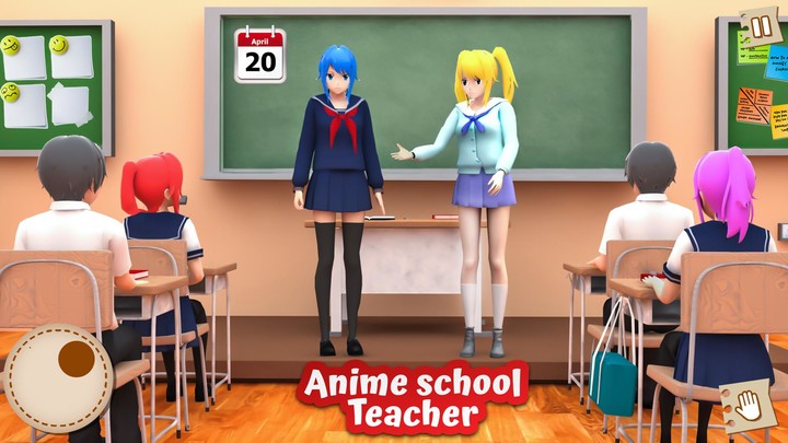 Anime Teacher School Simulator screenshot image 1_Popularmodapk.com