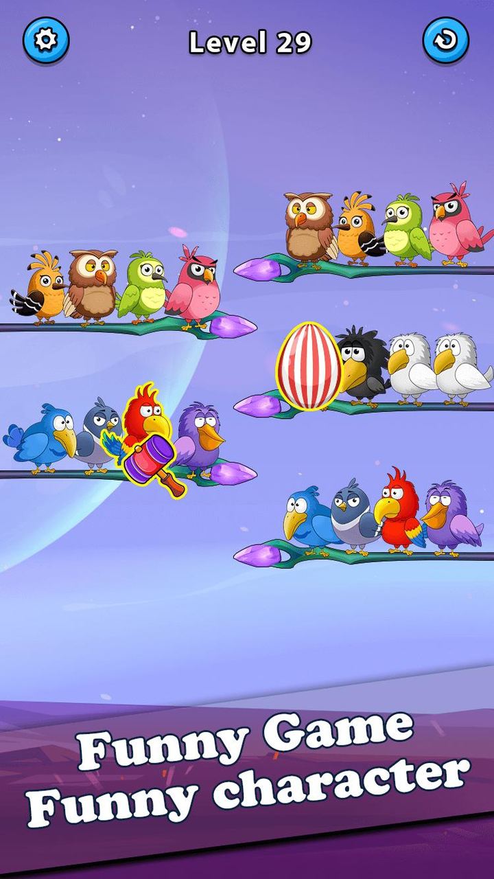 Bird Sort Color Puzzle 2 screenshot image 1_Popularmodapk.com