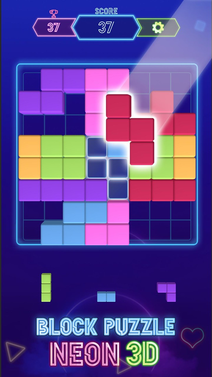 Block Neon 3D : Disco Puzzle screenshot image 4_Popularmodapk.com