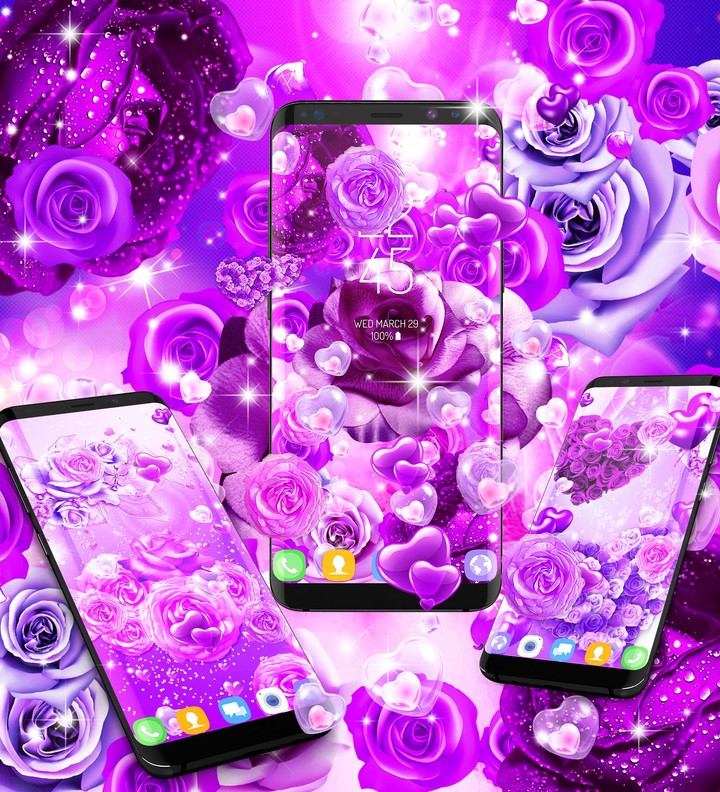 Purple rose live wallpaper screenshot image 10_Popularmodapk.com