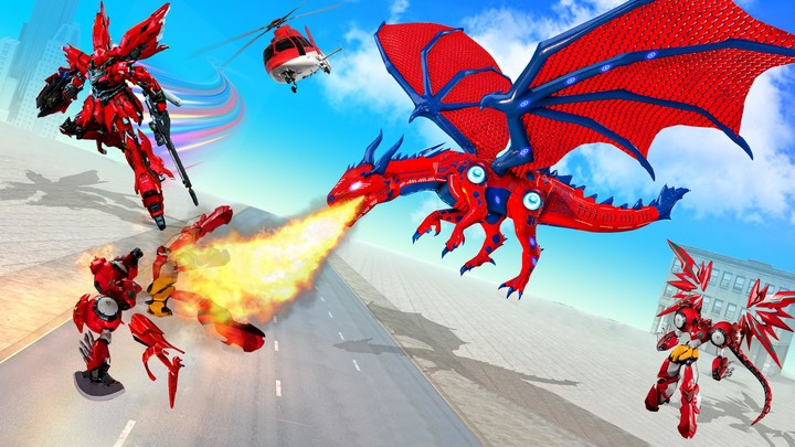 Flying Dragon Robot: Car Games screenshot image 3_Popularmodapk.com
