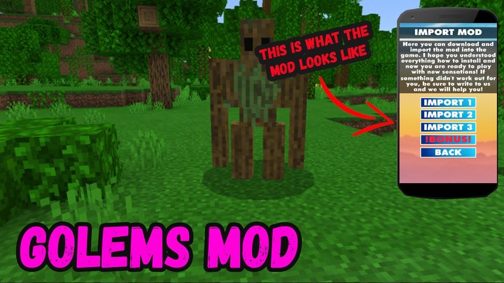 Golems Mod For Minecraft PE screenshot image 3_Popularmodapk.com