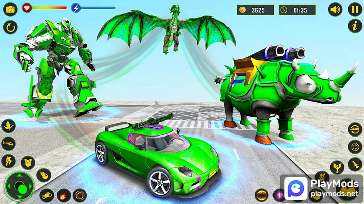 Rhino Robot - Robot Car Games<span>(God mode)</span> screenshot image 4_Popularmodapk.com