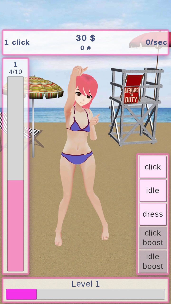 Beach Clicker: cute anime girl screenshot image 5_Popularmodapk.com