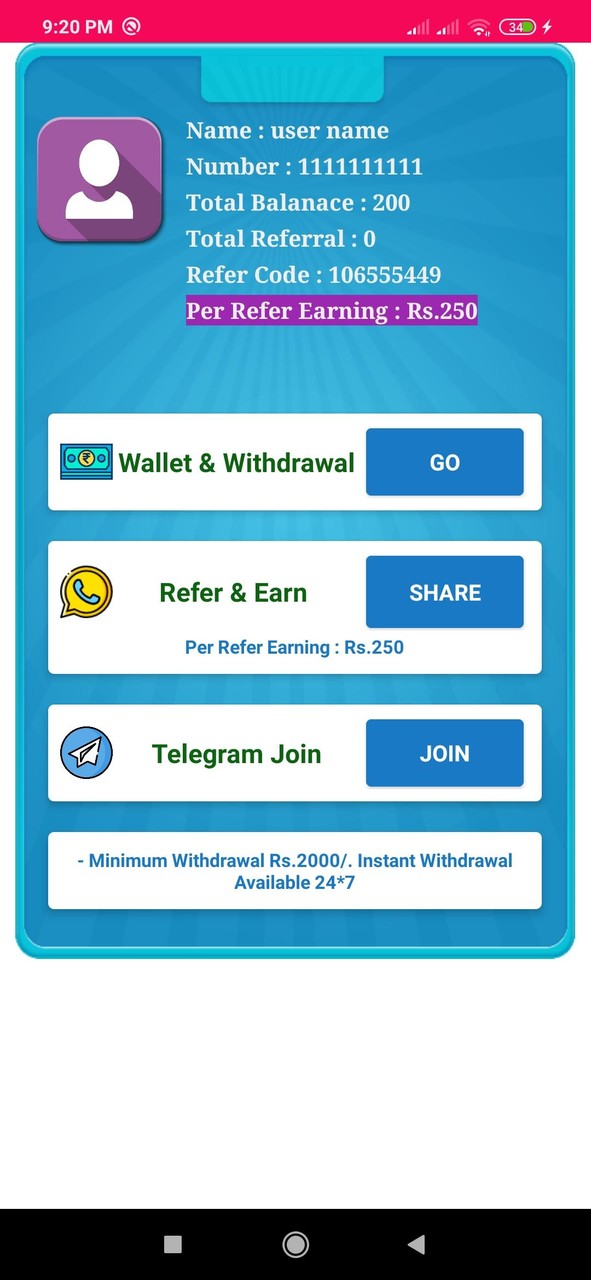 Refer Earn screenshot image 1_Popularmodapk.com
