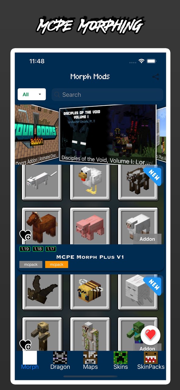 Morph Addons For Minecraft PE screenshot image 1_Popularmodapk.com