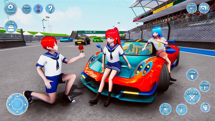 Anime High School Girl 3D Sim screenshot image 3_Popularmodapk.com