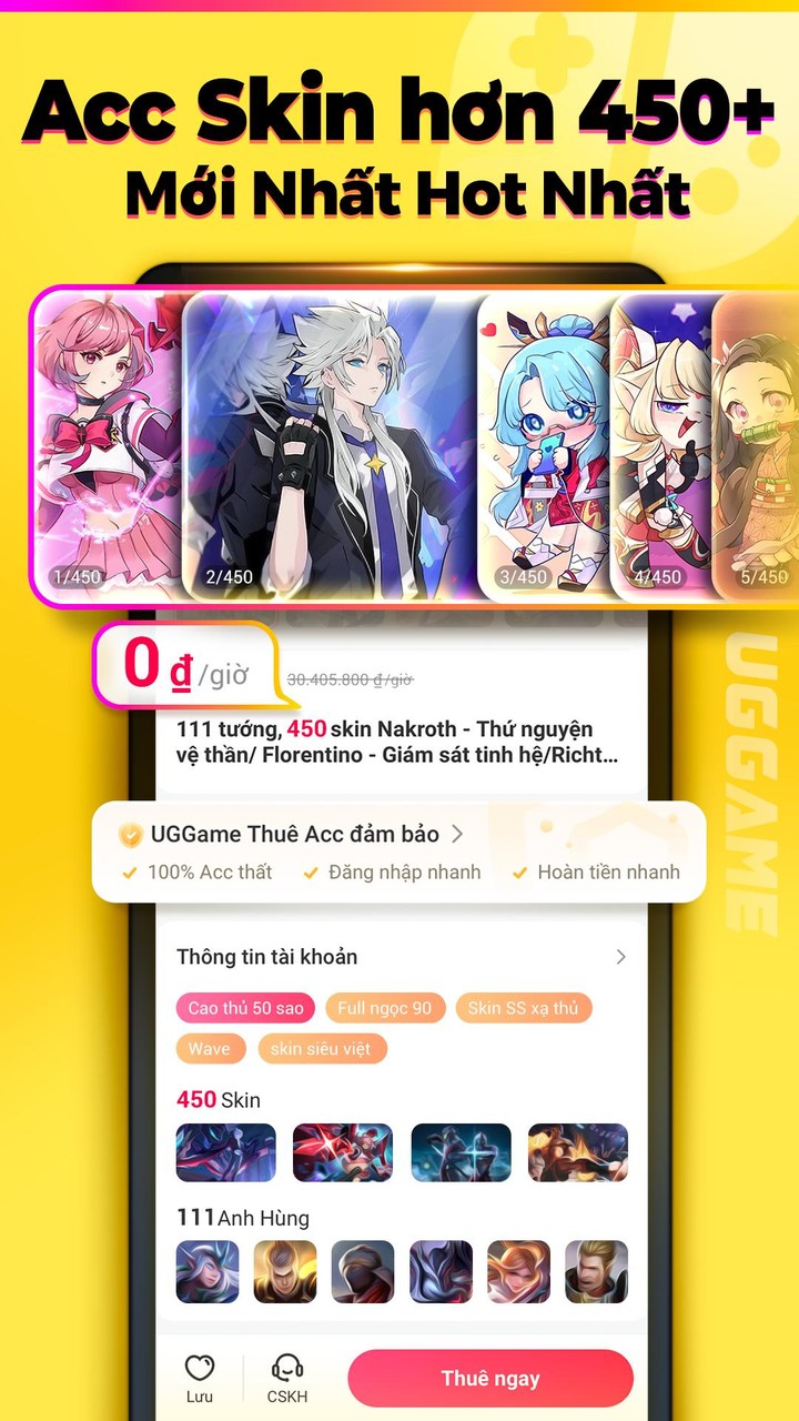 UGGAME- Thuê acc Game siêu rẻ screenshot image 11_Popularmodapk.com