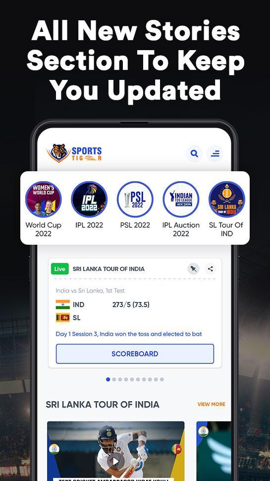 SportsTiger Live Score & News screenshot image 1_Popularmodapk.com