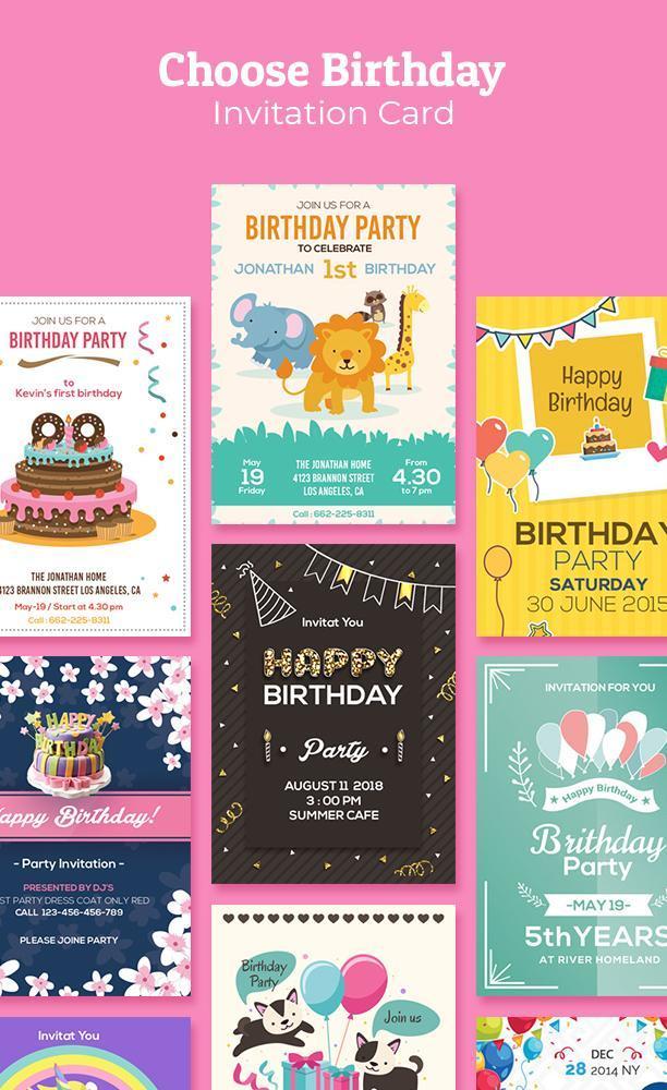 Birthday Invitation Maker screenshot image 1_Popularmodapk.com
