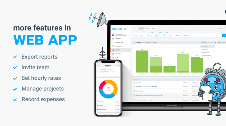 Clockify Time Tracker screenshot image 6_Popularmodapk.com
