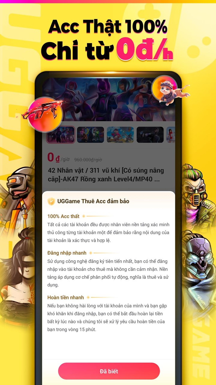 UGGAME- Thuê acc Game siêu rẻ screenshot image 2_Popularmodapk.com