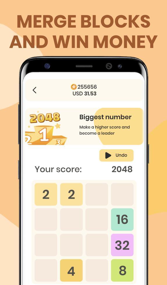 2048 - Solve and earn money! screenshot image 1_Popularmodapk.com