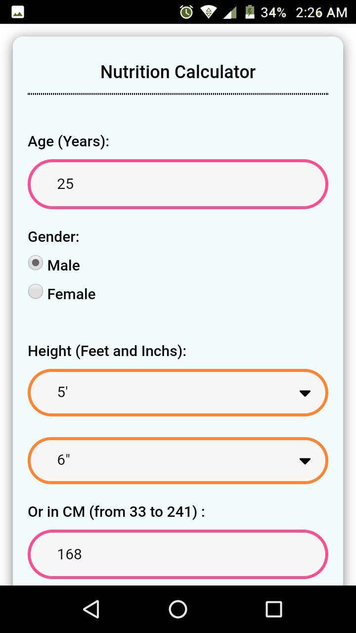 Nutrition Calculator screenshot image 6_Popularmodapk.com