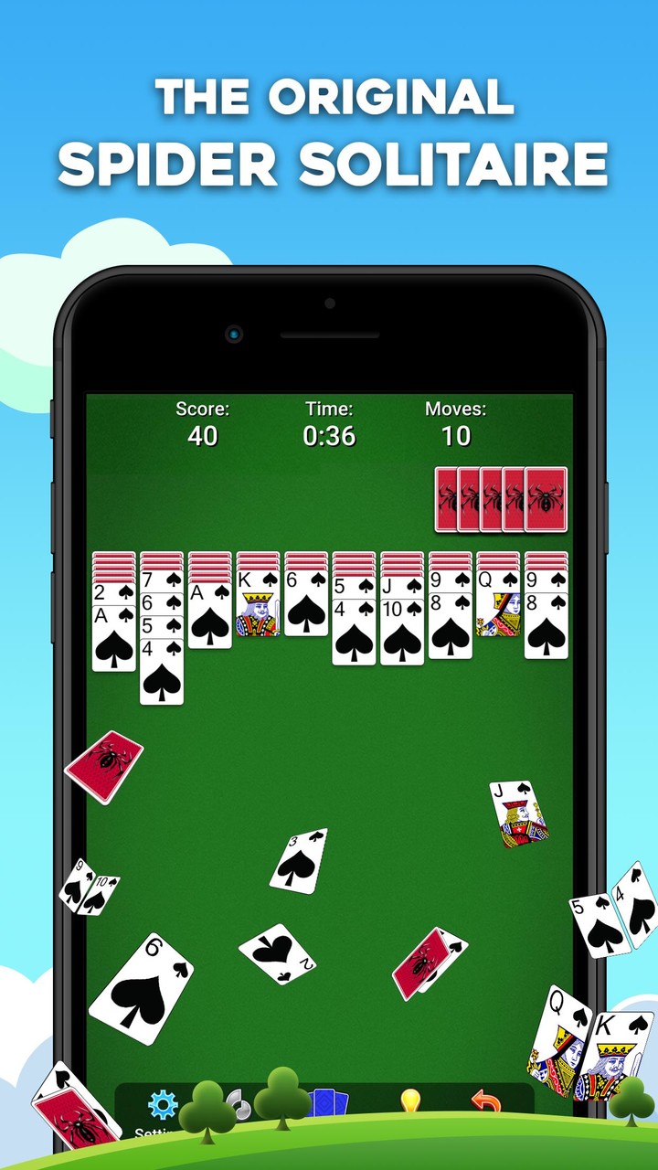 Spider Solitaire: Card Games screenshot image 1_Popularmodapk.com