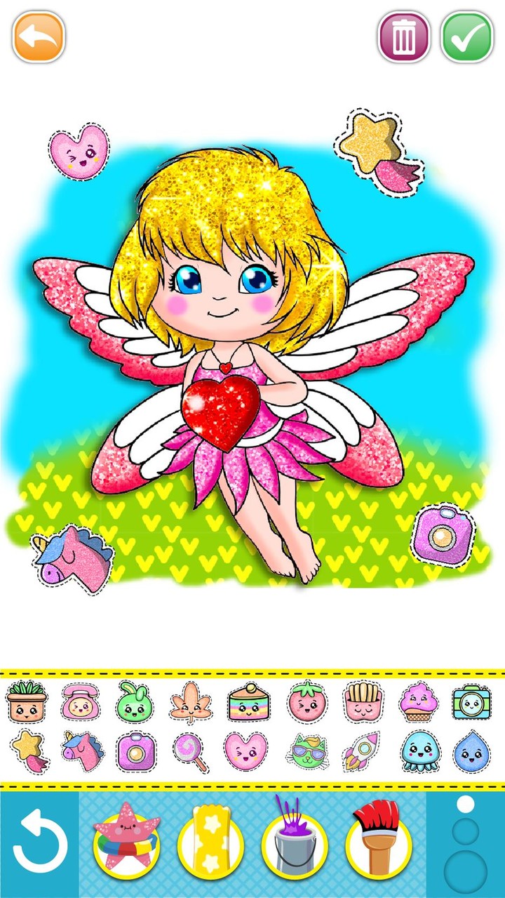 Glitter mermaid coloring pages for kids screenshot image 8_Popularmodapk.com