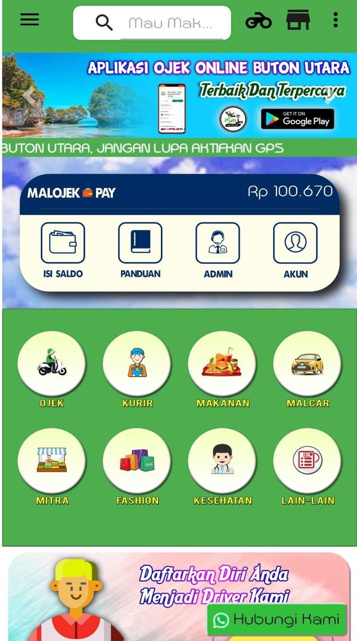 MALOJEK - OJEK ONLINE BUTON UTARA screenshot image 3_Popularmodapk.com