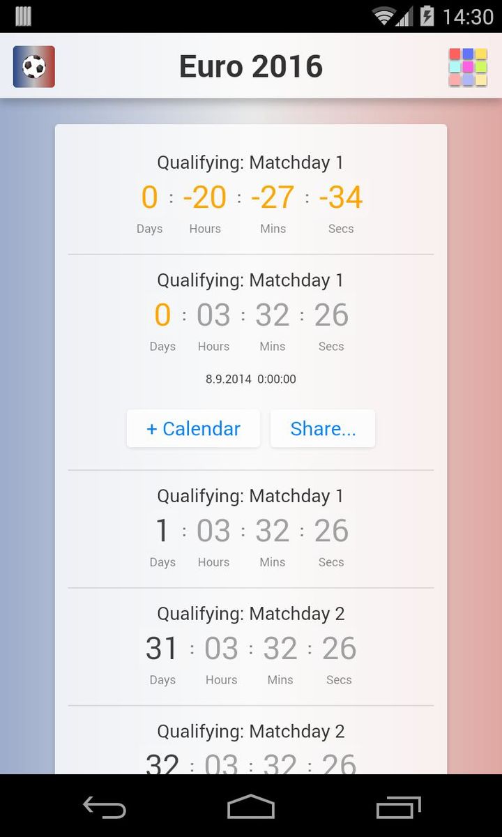 Countdown for Euro 2016 screenshot image 2_Popularmodapk.com