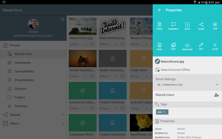 Document Management -Zoho Docs screenshot image 37_Popularmodapk.com