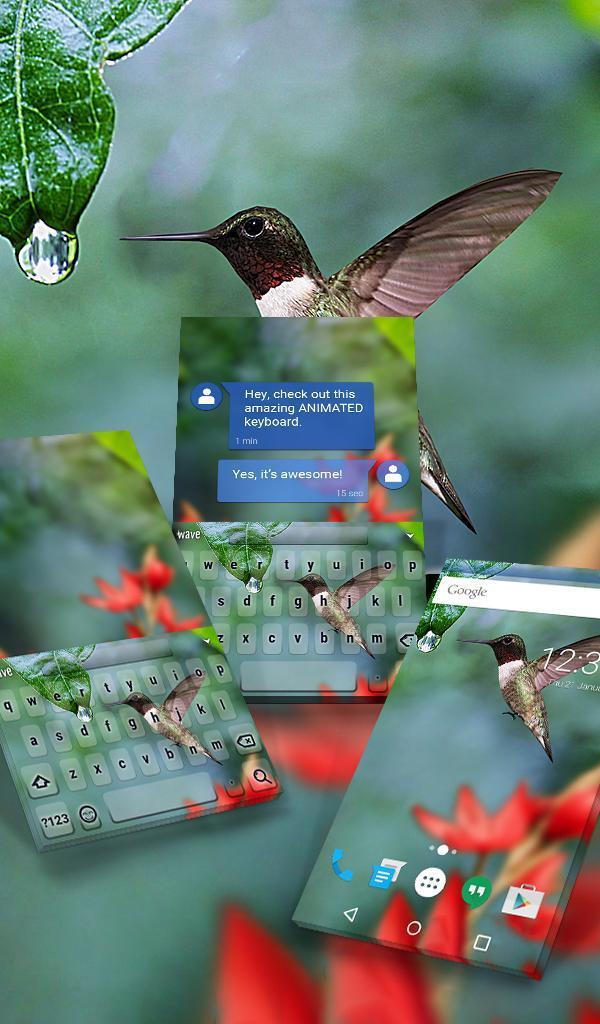 Colibri Animated Keyboard + Live Wallpaper screenshot image 1_Popularmodapk.com