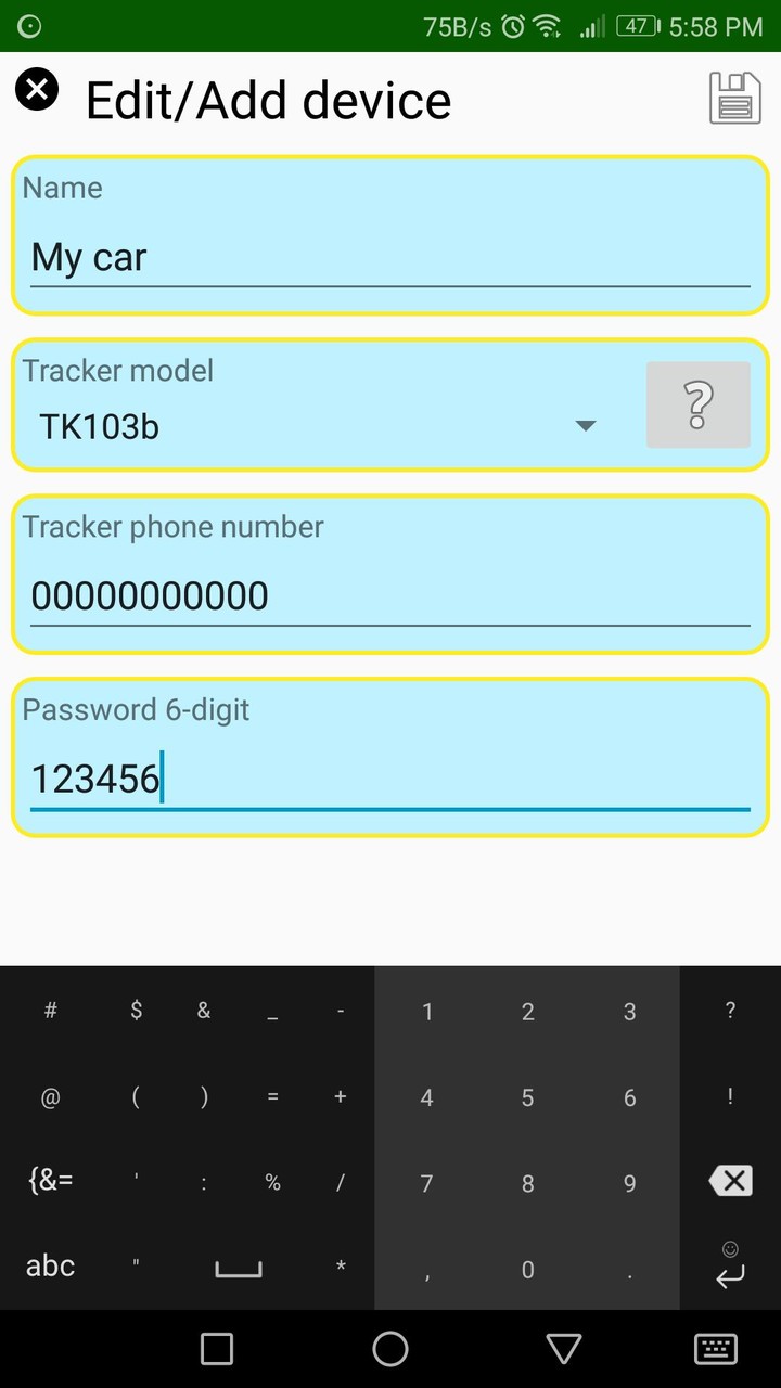 GPS Car Tracker Setting SMS screenshot image 3_Popularmodapk.com