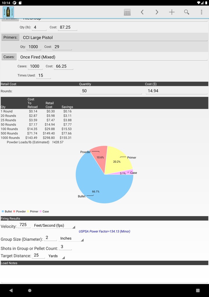 Reloading Calculator - Ammo screenshot image 8_Popularmodapk.com