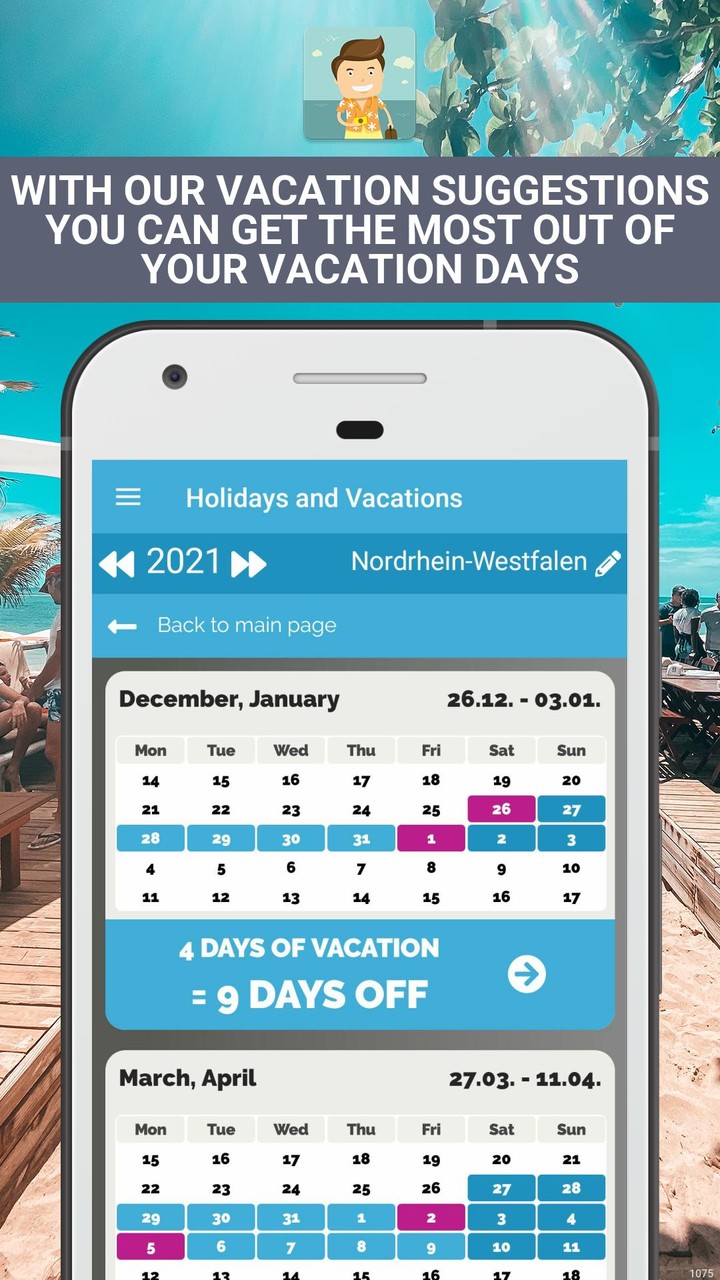 Holidays and school vacations screenshot image 2_Popularmodapk.com