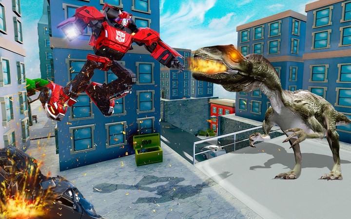 power Robot vs Dinosaur war 3D screenshot image 2_Popularmodapk.com