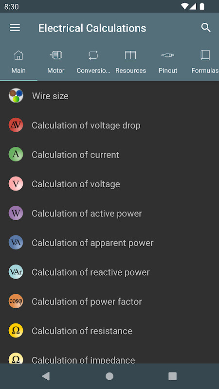 Electrical Calculations screenshot image 15_Popularmodapk.com
