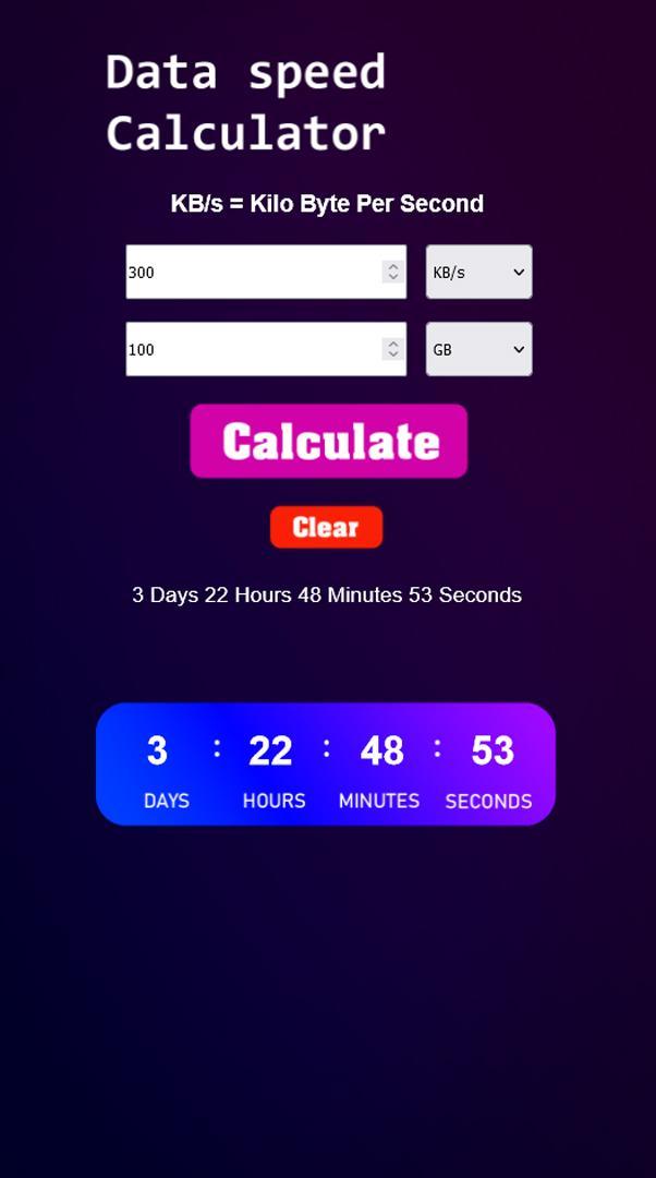 Data speed calculator screenshot image 8_Popularmodapk.com