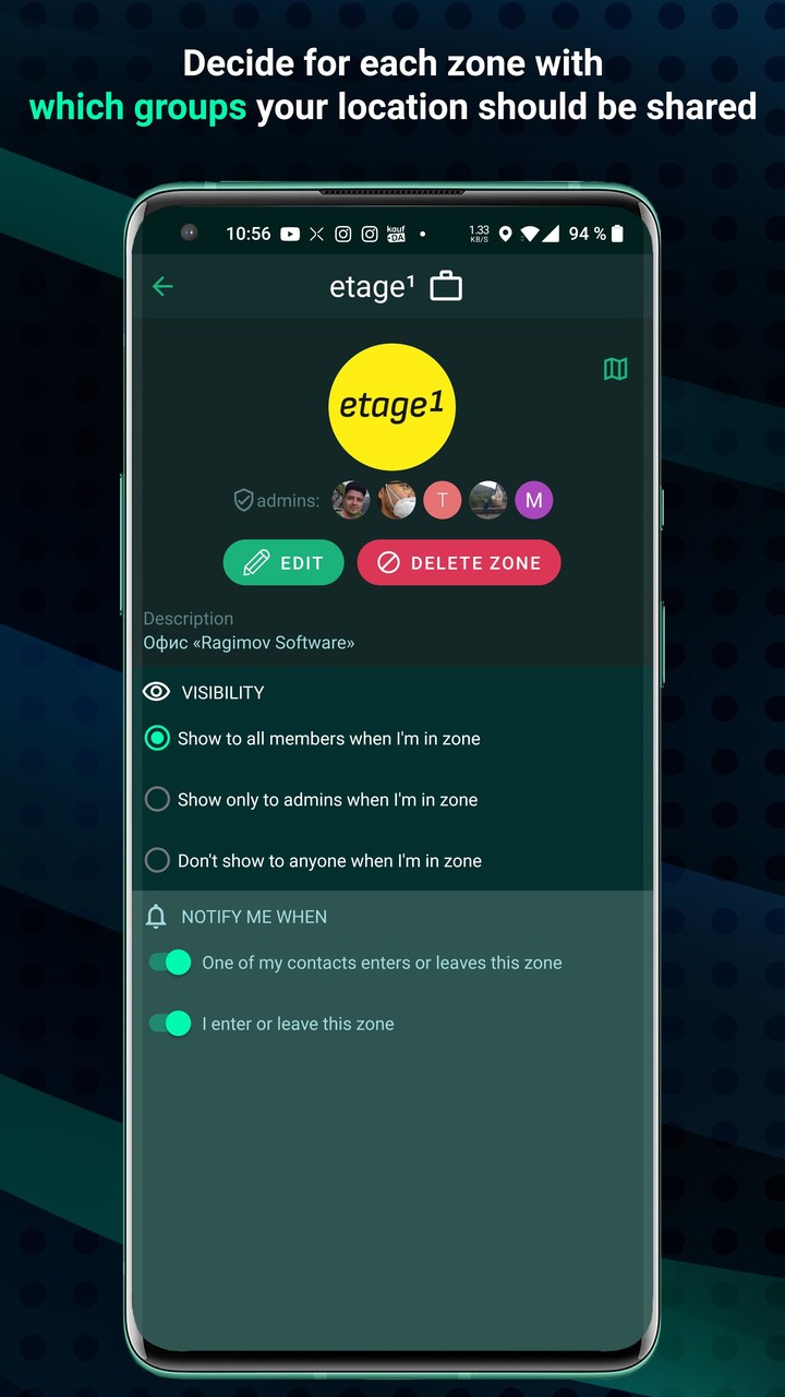 AT-ZONE. Geofence sharing screenshot image 8_Popularmodapk.com