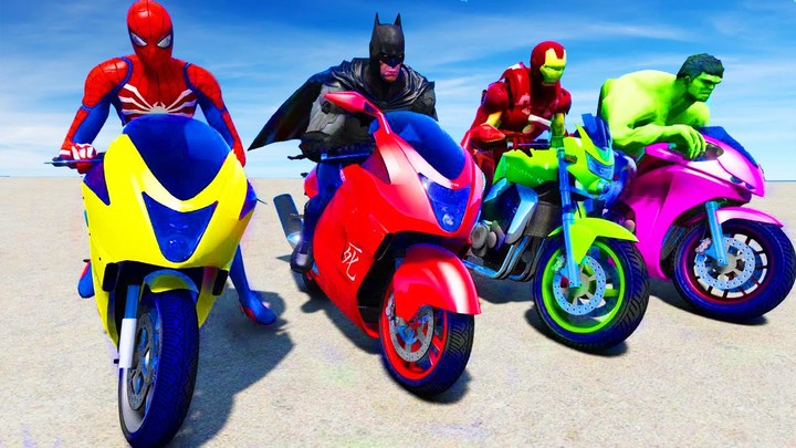 Superhero Bike Stunt Games 3D screenshot image 5_Popularmodapk.com