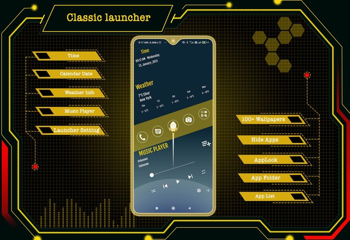 Classic launcher - App lock screenshot image 4_Popularmodapk.com