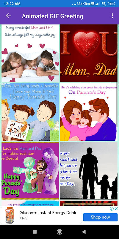 Happy Parents Day:Greeting,Photo Frames,GIF,Quotes screenshot image 7_Popularmodapk.com