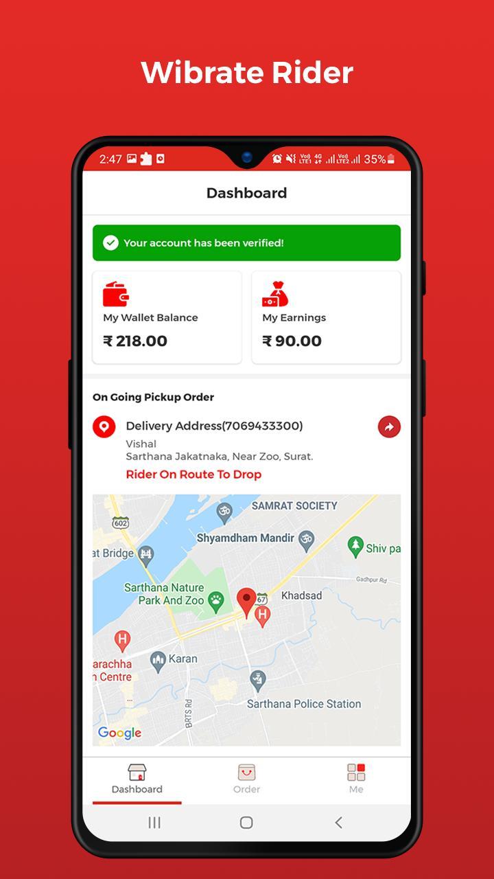 Wibrate Rider-Delivery app screenshot image 4_Popularmodapk.com