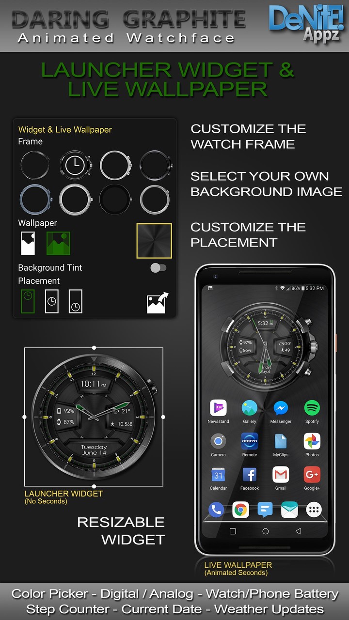 Daring Graphite HD Watch Face screenshot image 2_Popularmodapk.com