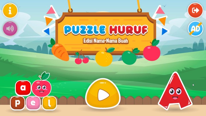 Puzzle Huruf Tebak Gambar Buah screenshot image 1_Popularmodapk.com