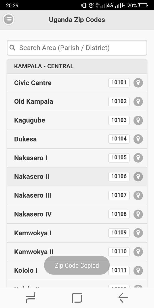 Uganda Zip Codes screenshot image 2_Popularmodapk.com