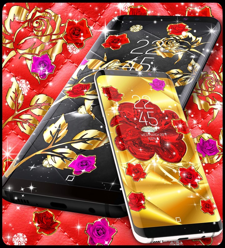 Gold rose live wallpaper screenshot image 13_Popularmodapk.com