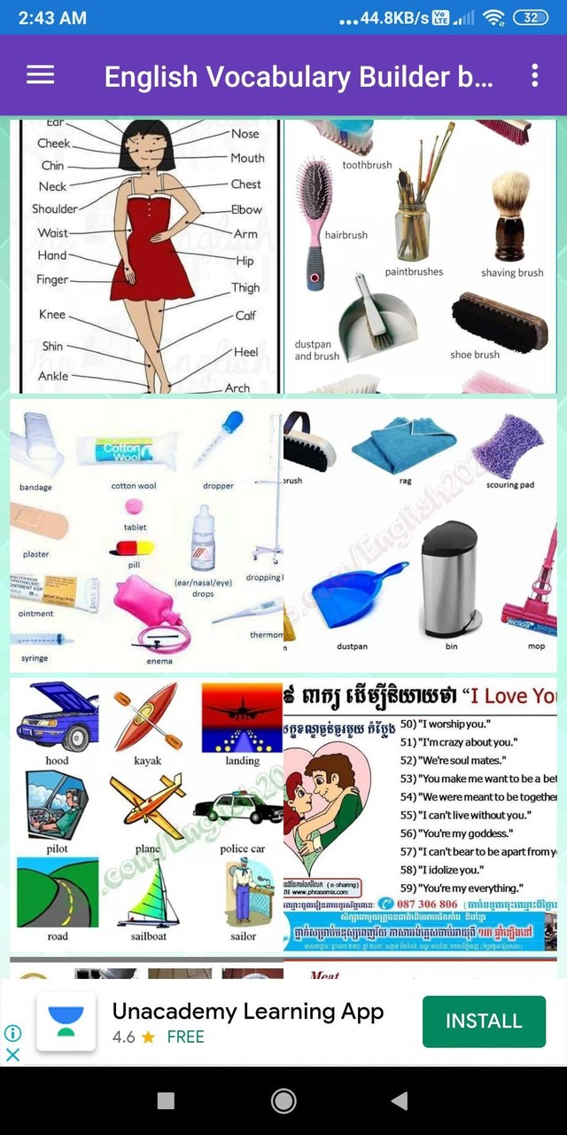 English Vocabulary: Charts, Tables with Images screenshot image 7_Popularmodapk.com
