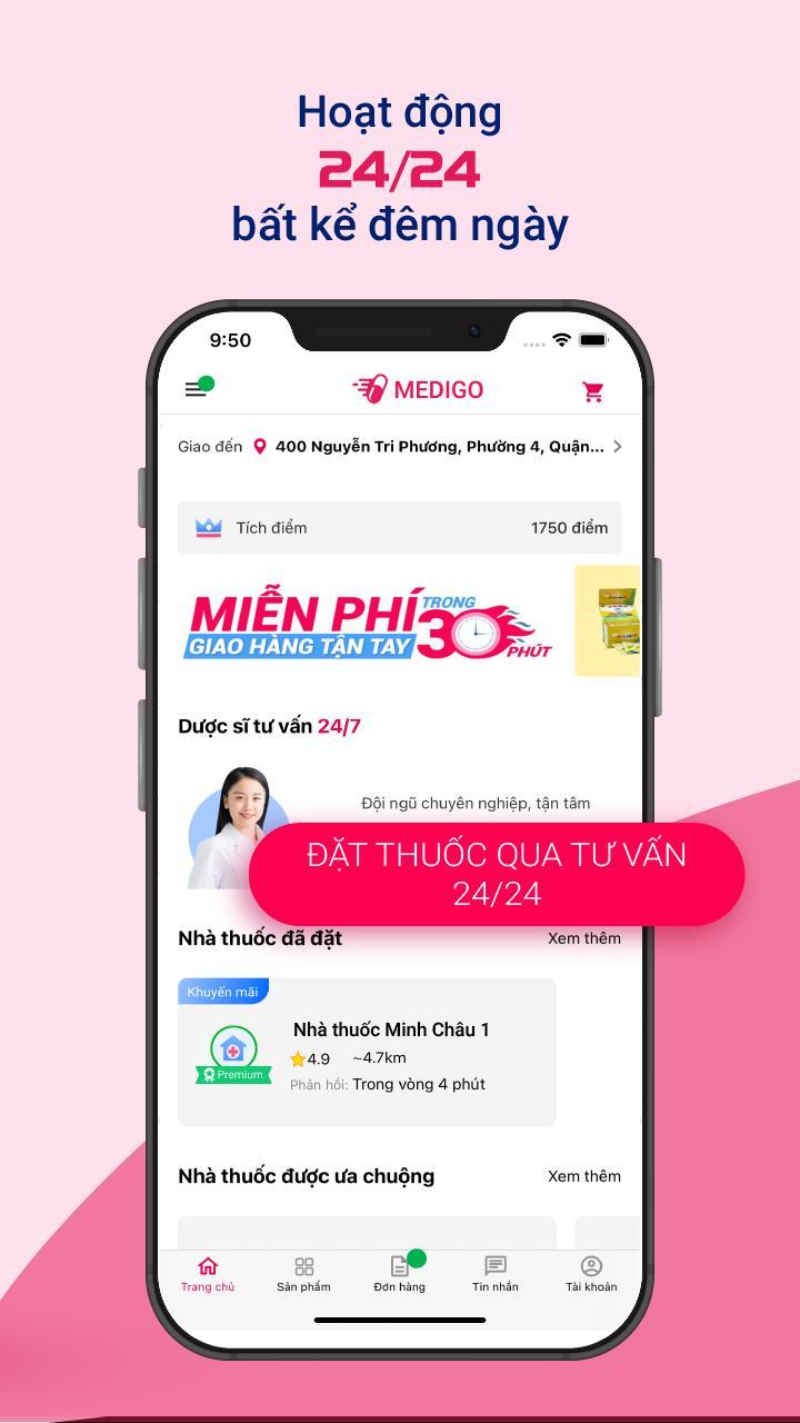 Medigo Tư Vấn Giao Thuốc 24/7 screenshot image 3_Popularmodapk.com