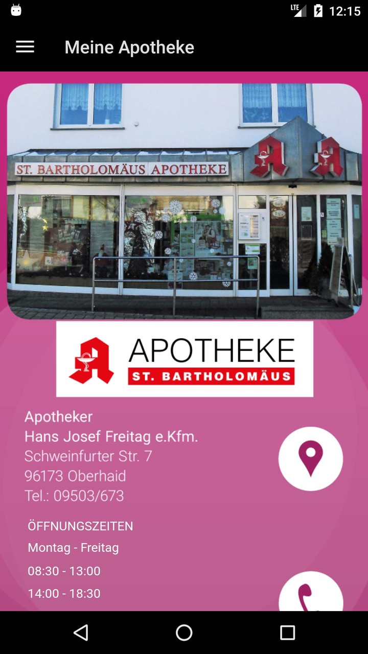 St. Bartholomaeus Apotheke Oberhaid screenshot image 1_Popularmodapk.com