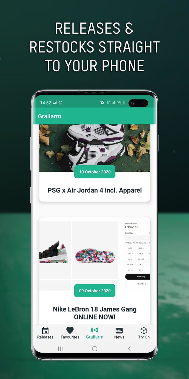 Grailify - Sneaker Releases screenshot image 10_Popularmodapk.com