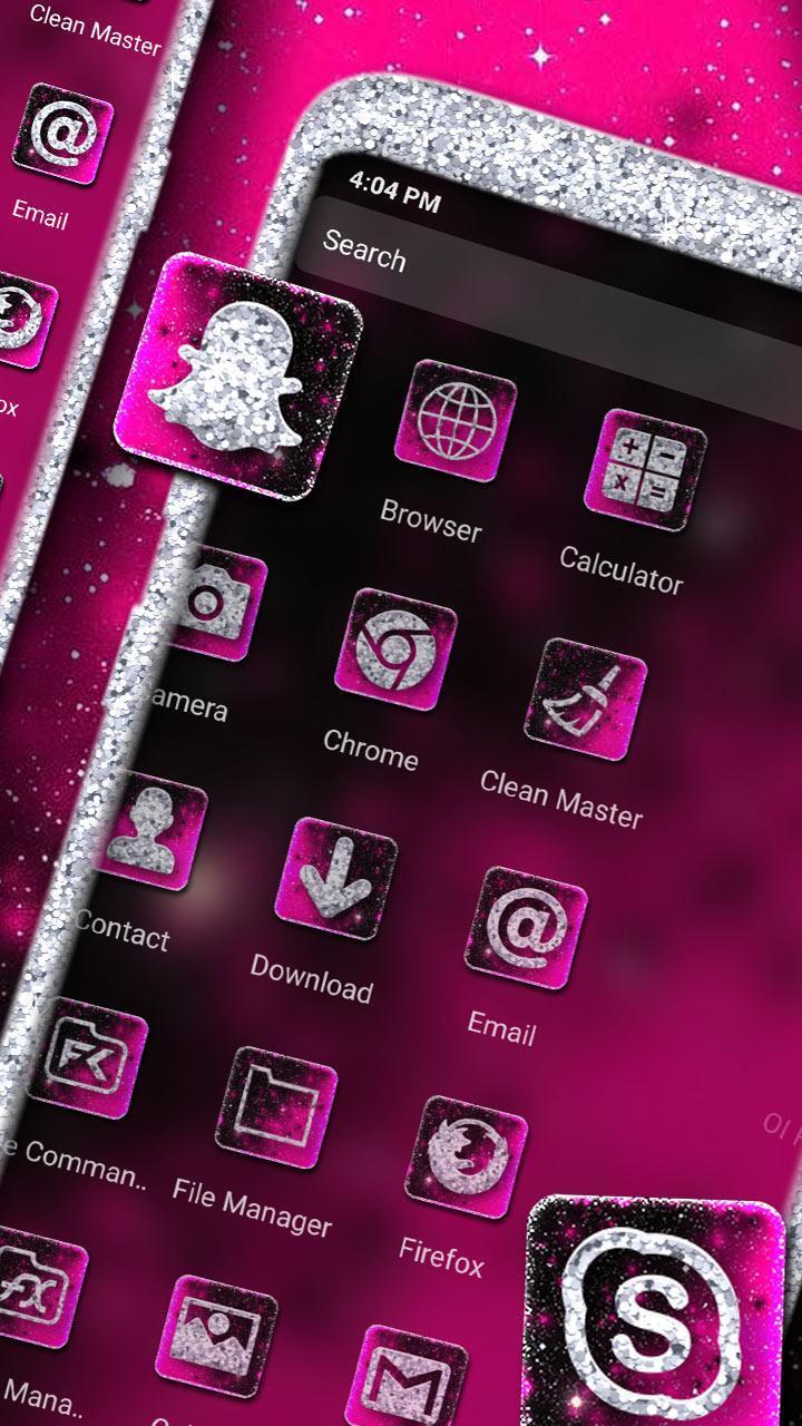 Black Pink Glitter Launcher Themes screenshot image 10_Popularmodapk.com