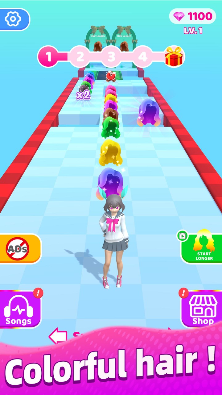 Racing Hair - Music Dance 3D screenshot image 2_Popularmodapk.com