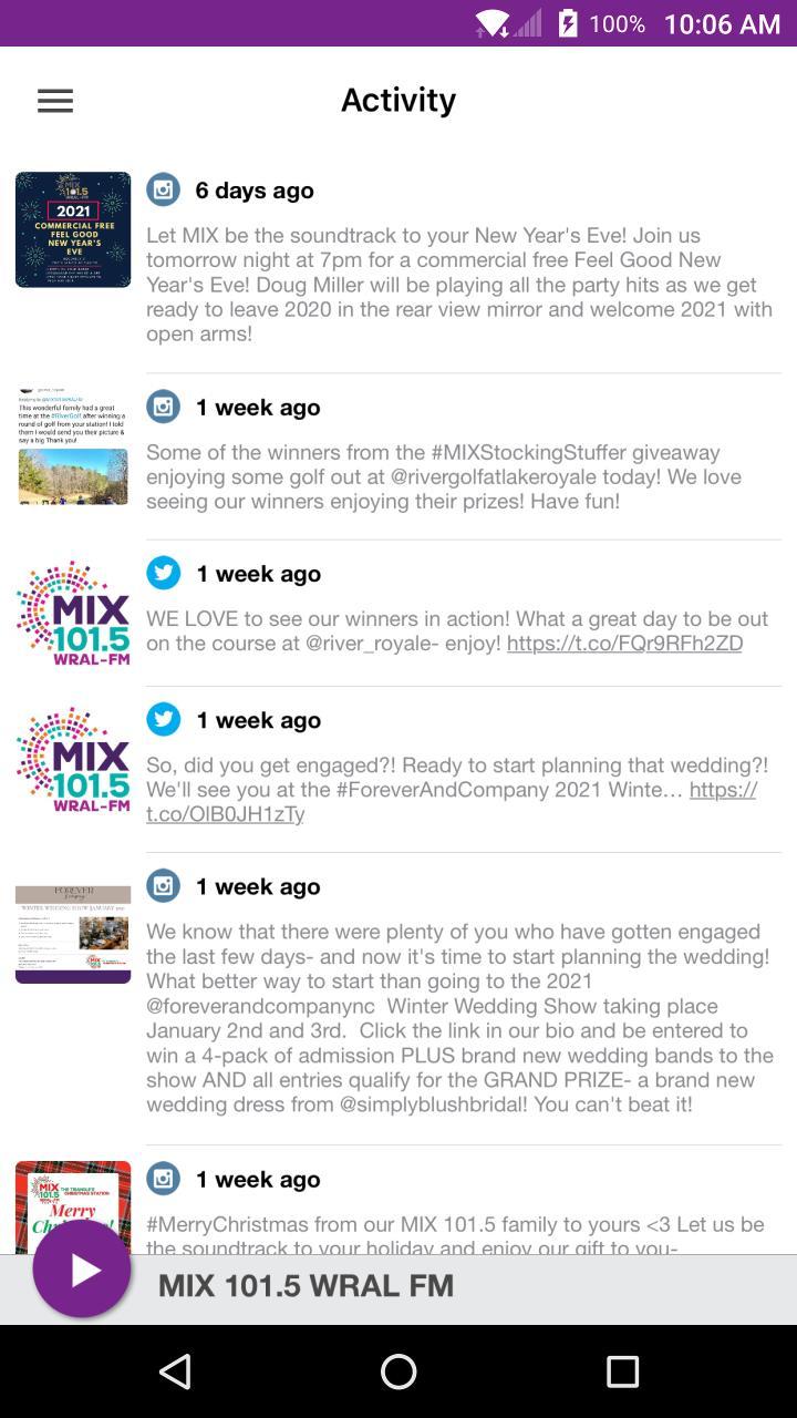 MIX 101.5 WRAL FM screenshot image 7_Popularmodapk.com