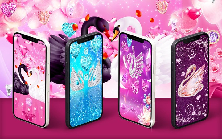 Diamond swan live wallpaper screenshot image 4_Popularmodapk.com